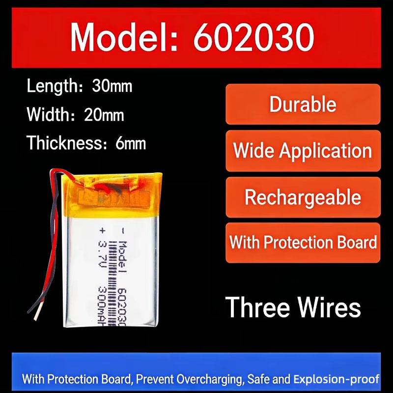 Smartwatch I Watches - 3,7V 300mAh 602030 Lithium-Akku Lithium-Polymer-Batterien für