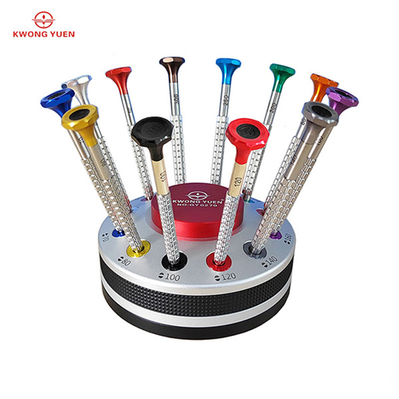 Watchmaker Screwdriver - KWONG 12-teiliges Präzisions-Schraubendreher-Set mit rutschfestem Kugellager,