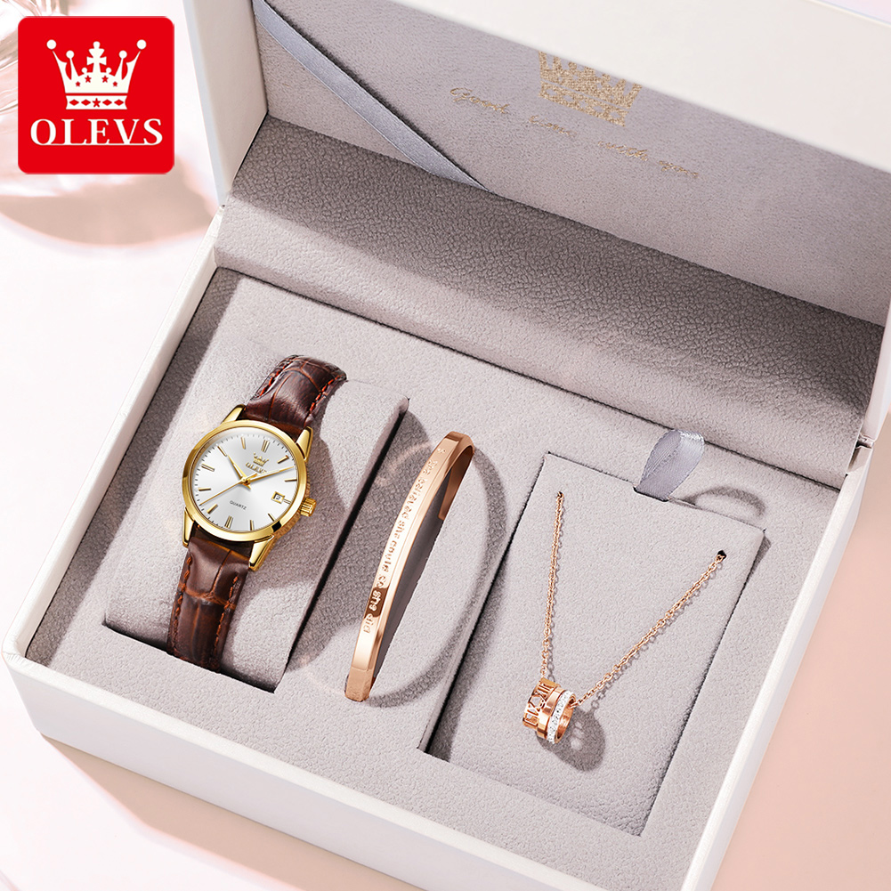 Leather Watch Strap - OLEVS Uhr 6898, Damenuhren, Original, elegante