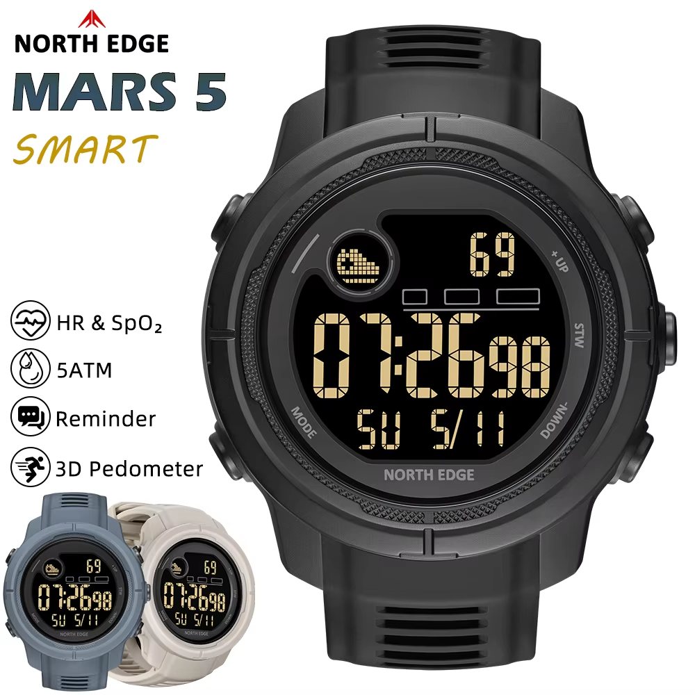 Smartwatch Military Watches For Men - NORTH EDGE NEW MARS 5 Herren-Digitaluhr,