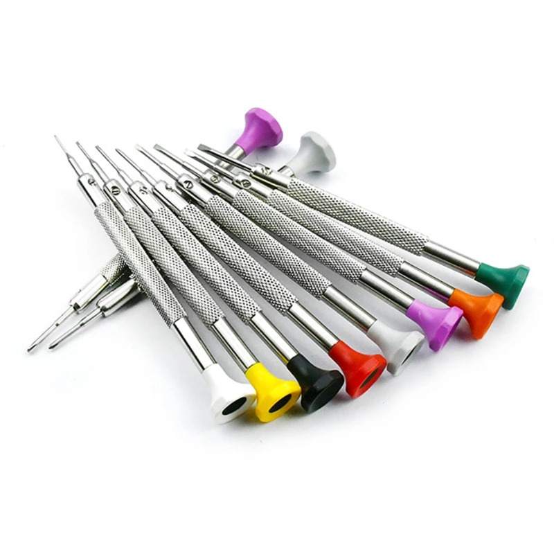 Watchmaker Screwdriver - 0,6–2,0 mm Präzisions-Schraubendreher, Uhren-Schmuck-Reparatur-Werkzeug-Set, flache Kreuzschraubendreher