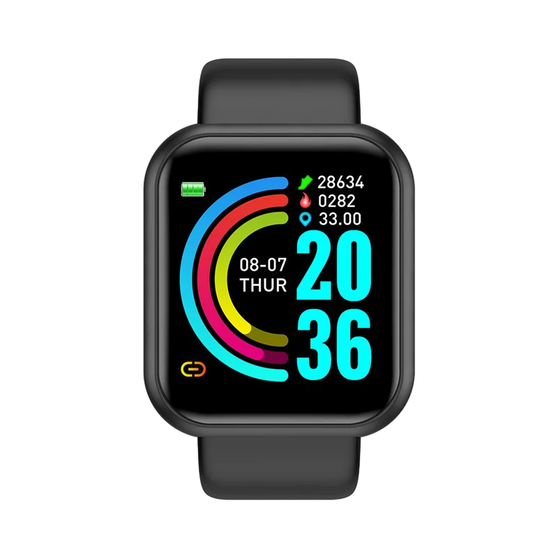 Watch Smart Y68 - Herrenuhren, Smartwatch für Damen, Fitness, Herzfrequenzmesser,