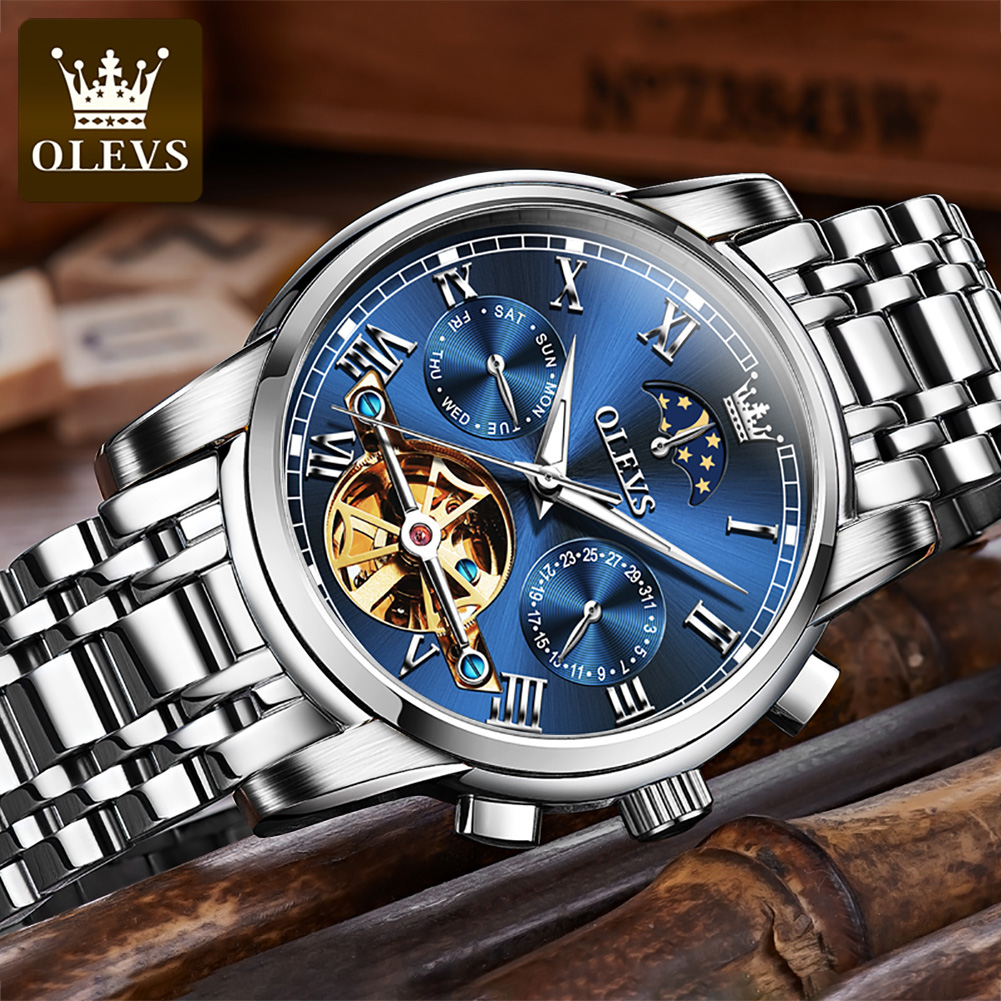 OLEVS 6617 Klassische mechanis – Leather Watch Strap Bewertung und Preis