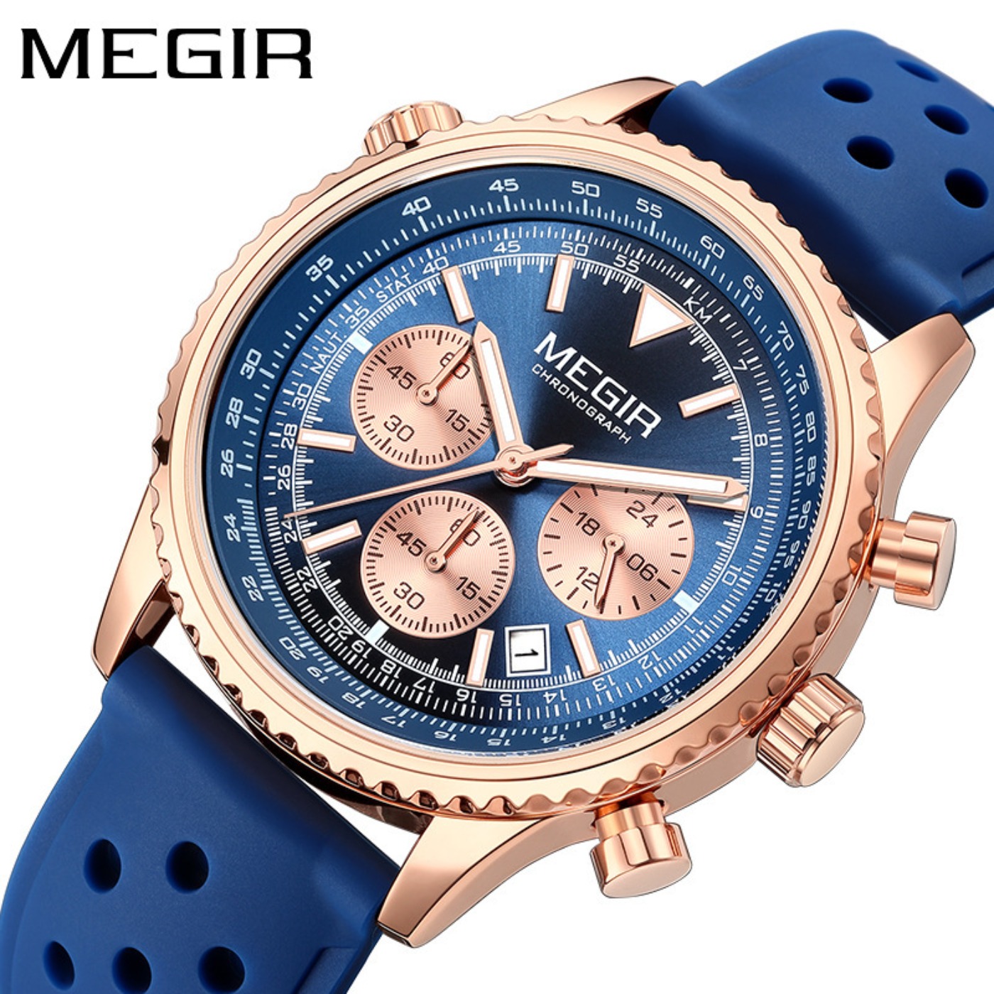 MEGIR Silber-Schwarze Quarzuhr – Leather Watch Strap Bewertung und Preis