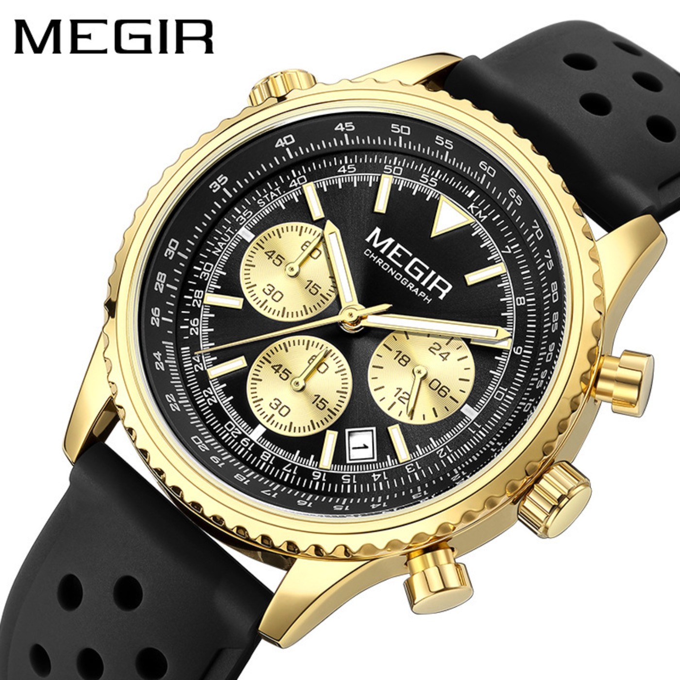 MEGIR Silber-Schwarze Quarzuhr – Leather Watch Strap Bewertung und Preis