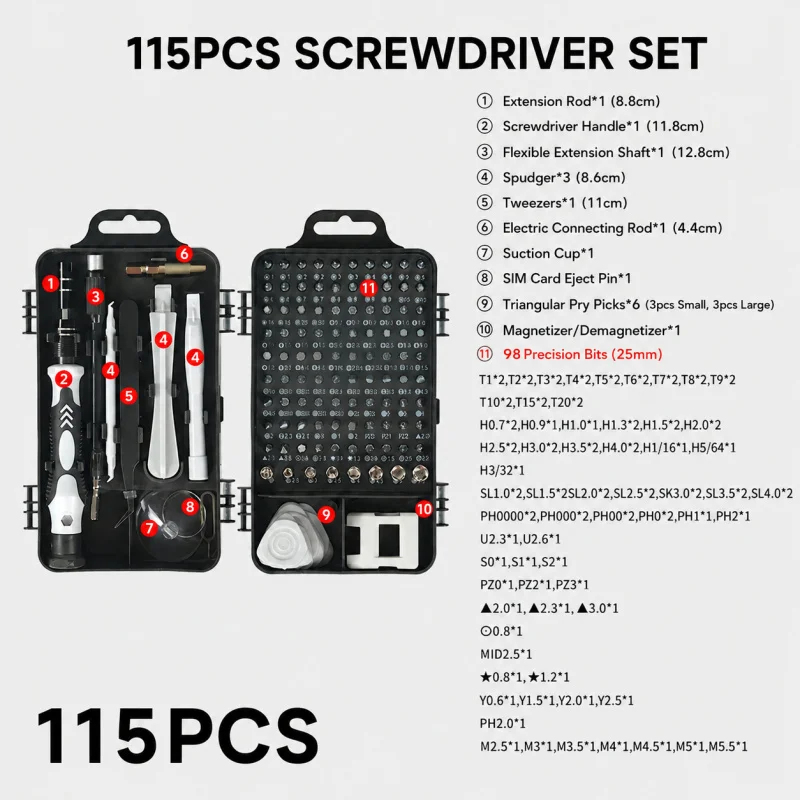 Tragbares 115-in-1 Magnetische – Watch Tool Repair Kit Bewertung und Preis