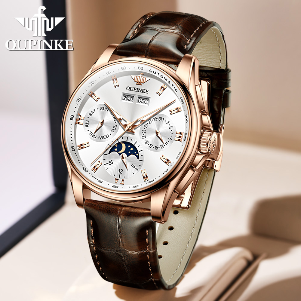 OUPINKE Herrenuhren, lässiger  – Leather Watch Strap Bewertung und Preis