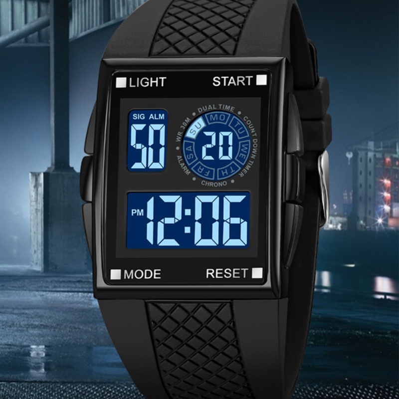 Digitale Sportuhr, wasserdicht – Leather Watch Strap Bewertung und Preis